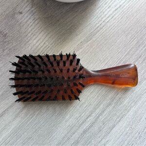 Vintage Stanley Nylon Bristle Mens Hair Brush Amber Swirl Short Paddle Tortoise